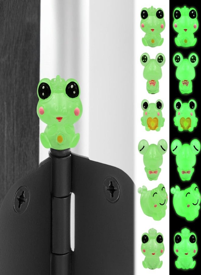 Wallertree Luminous Frog Hinge Heads Decorative Topper Set of 6 - Glow in The Dark Magnetic Hinge Head Toppers - Door Hinge Head Home Decoration - Image 1
